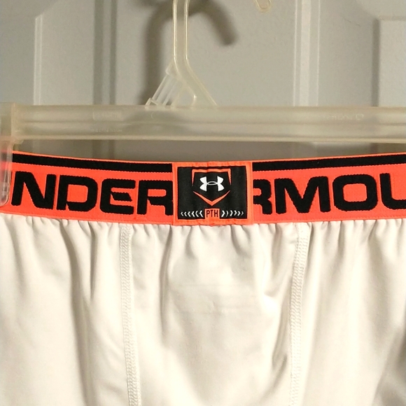 Under Armour Men's UA Break Through Slider Short White/Blaze Orange - Picture 6 of 7